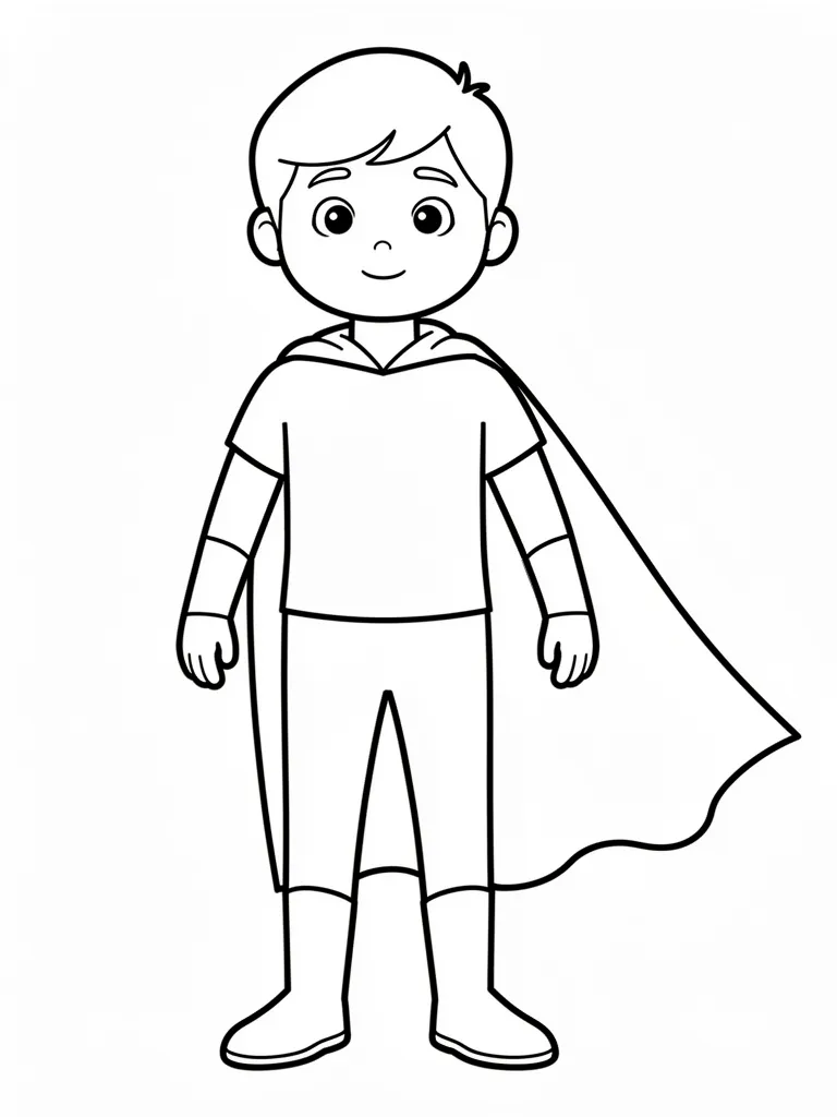 Coloriage Super-héros en cape facile à imprimer