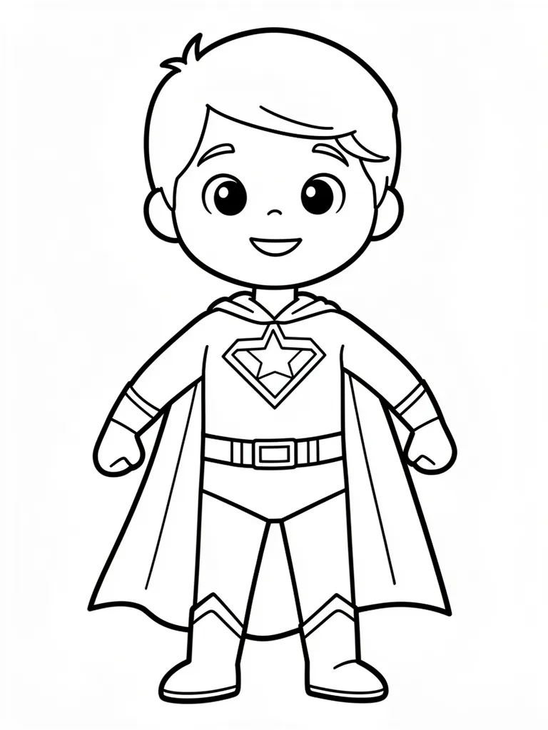 Coloriage Super-héros enfant en costume – coloriage à imprimer gratuit