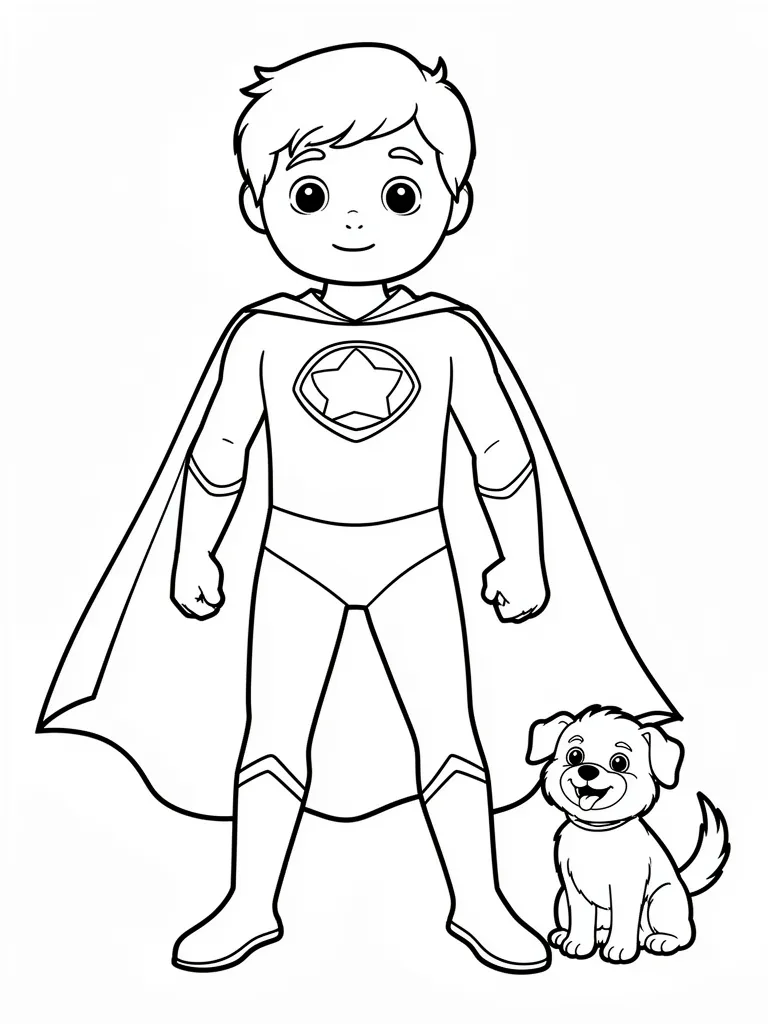 Coloriage Super-héros et son animal compagnon – coloriage à imprimer gratuit