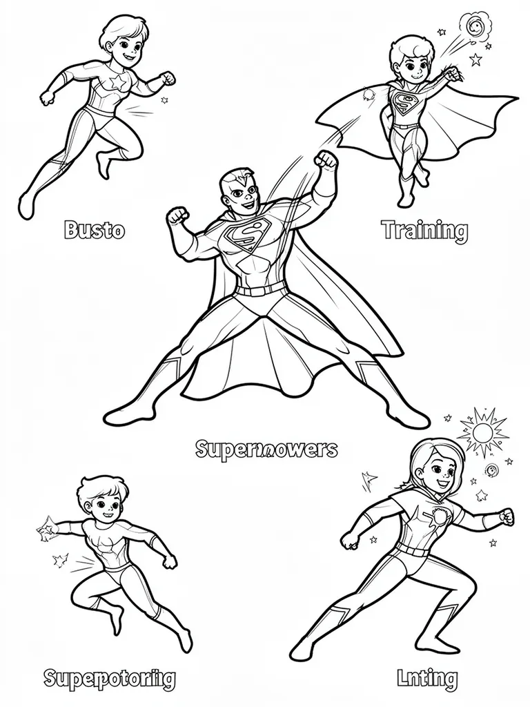 Coloriage Super-héros qui entraîne ses pouvoirs – coloriage à imprimer gratuit