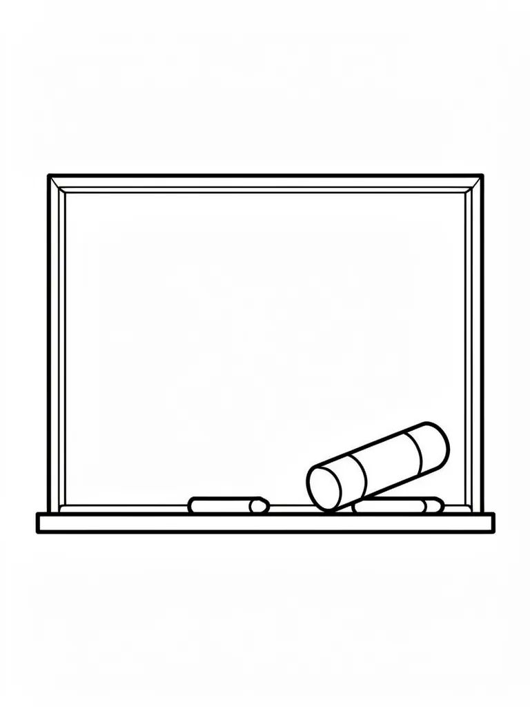 Coloriage Tableau noir et craies – coloriage à imprimer gratuit