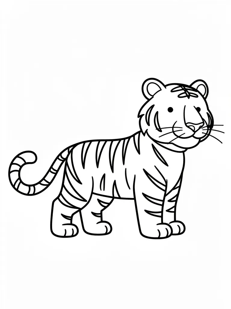Coloriage Tigre facile à colorier – coloriage à imprimer gratuit