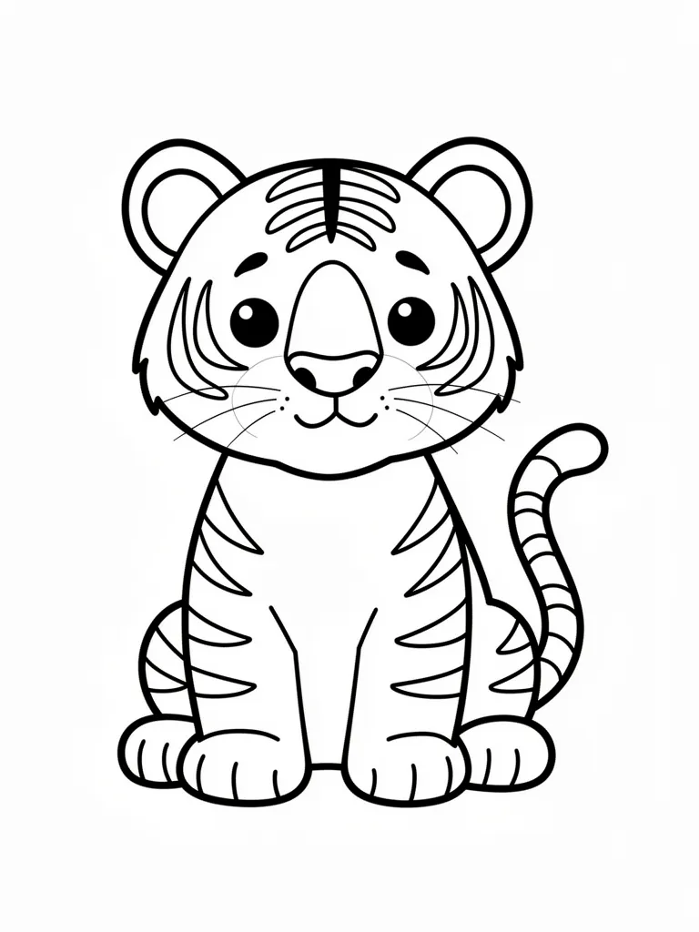 Coloriage Tigre mignon à imprimer