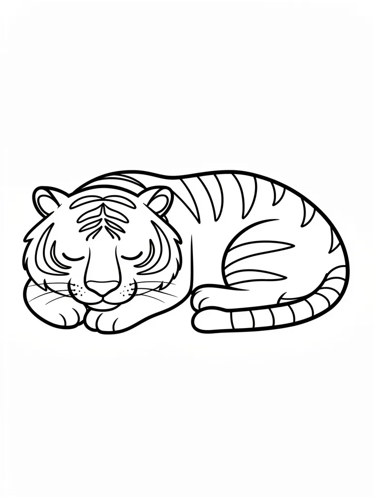 Coloriage Tigre qui dort – coloriage à imprimer gratuit