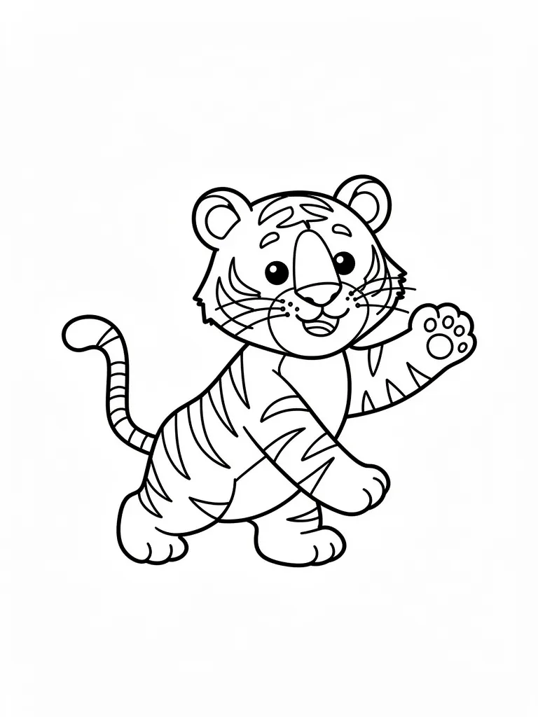 Coloriage Tigre qui joue – coloriage à imprimer gratuit