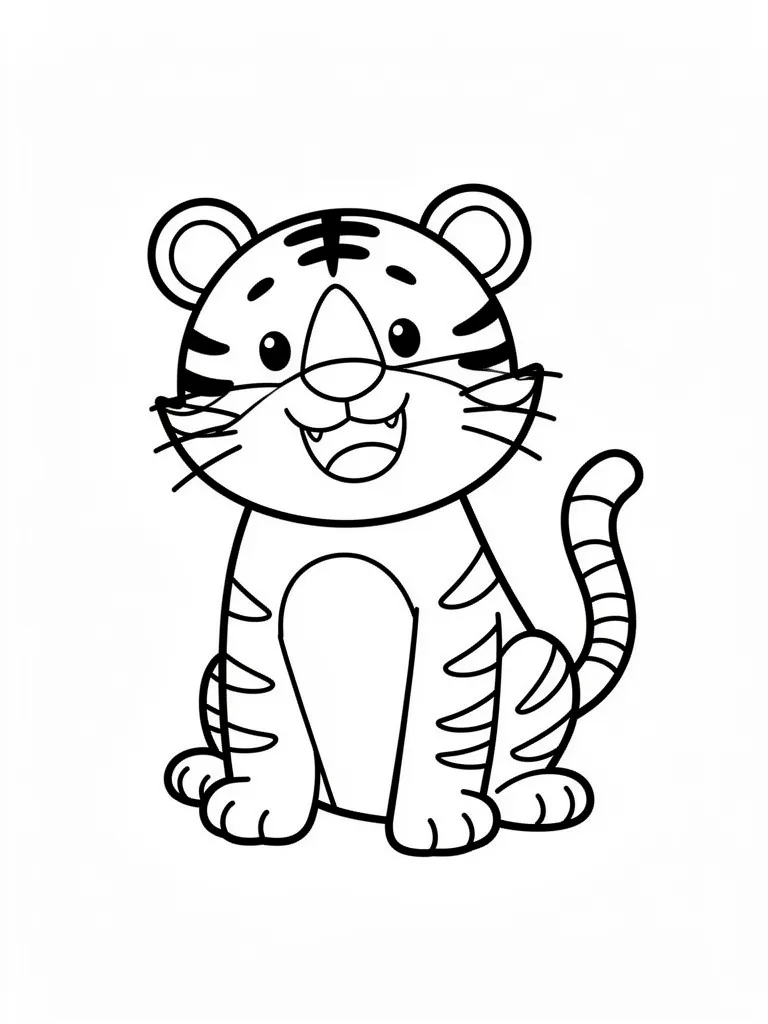 Coloriage Tigre rigolo – coloriage à imprimer gratuit