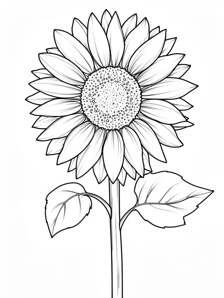 Coloriage Tournesol géant détaillé à imprimer