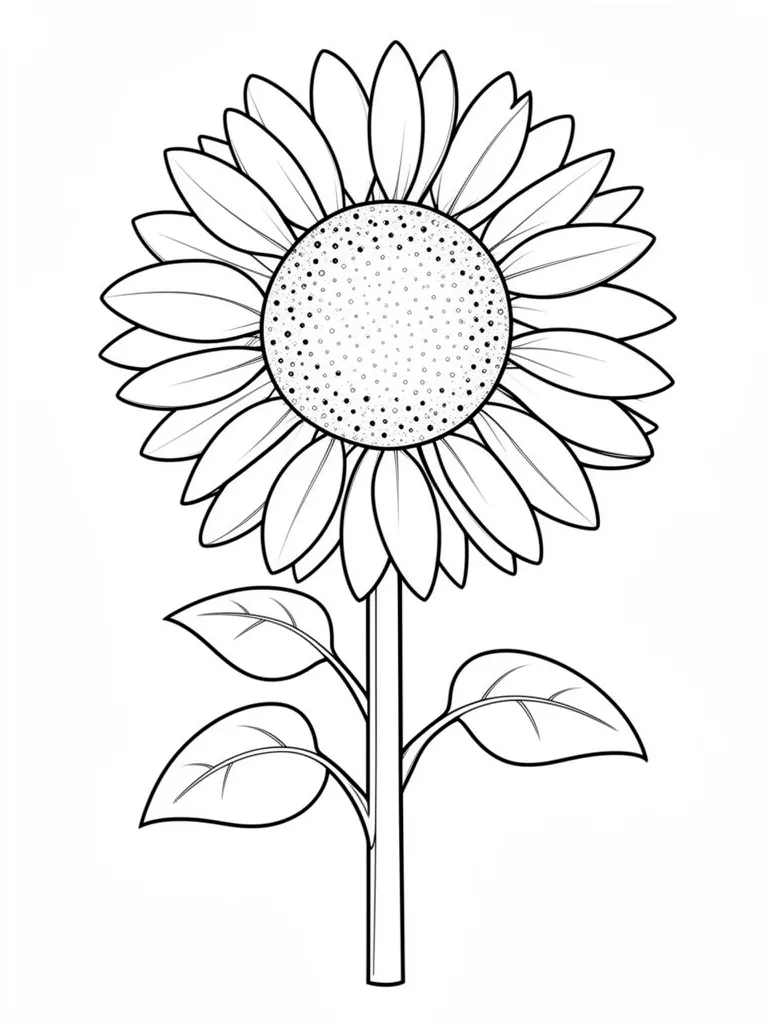Coloriage Tournesol géant facile à imprimer