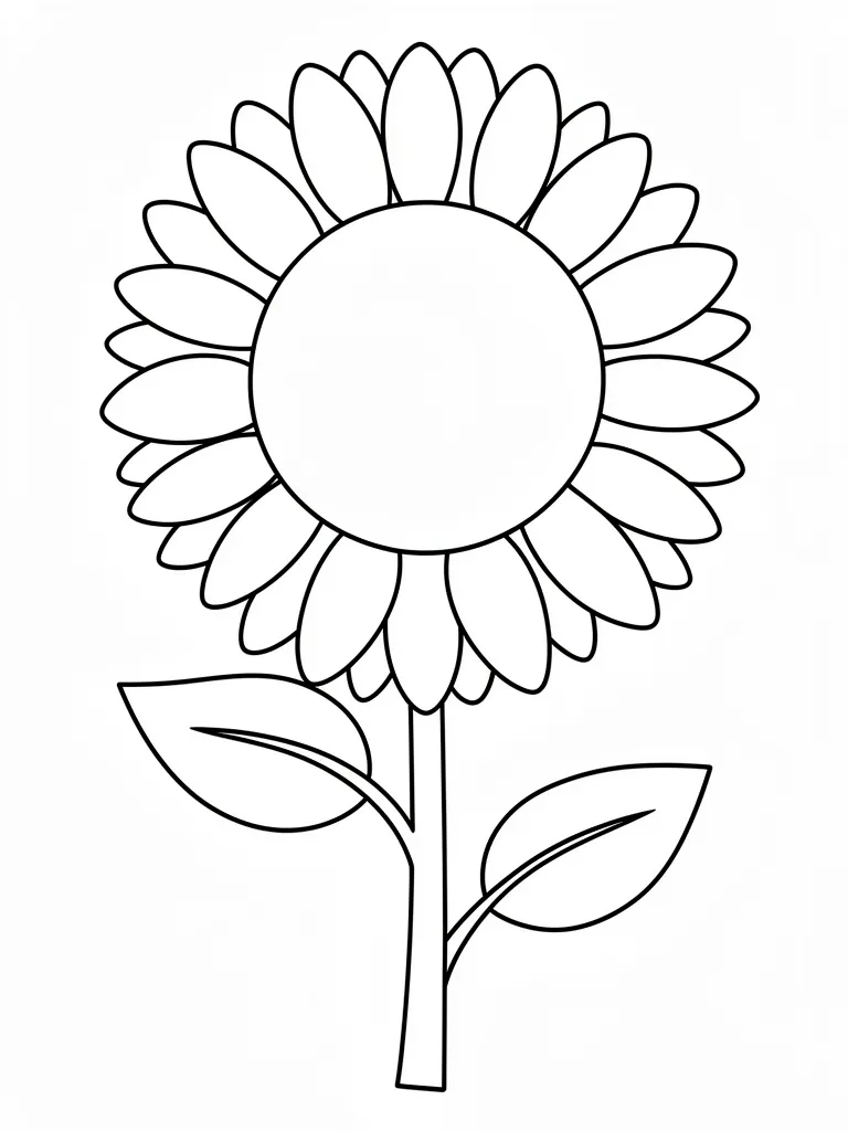 Coloriage Tournesol géant pour maternelle à imprimer