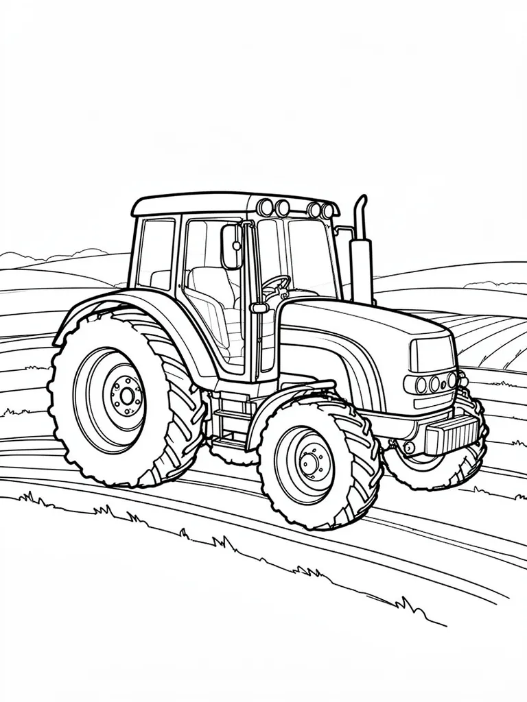 Coloriage Tracteur à la ferme à imprimer