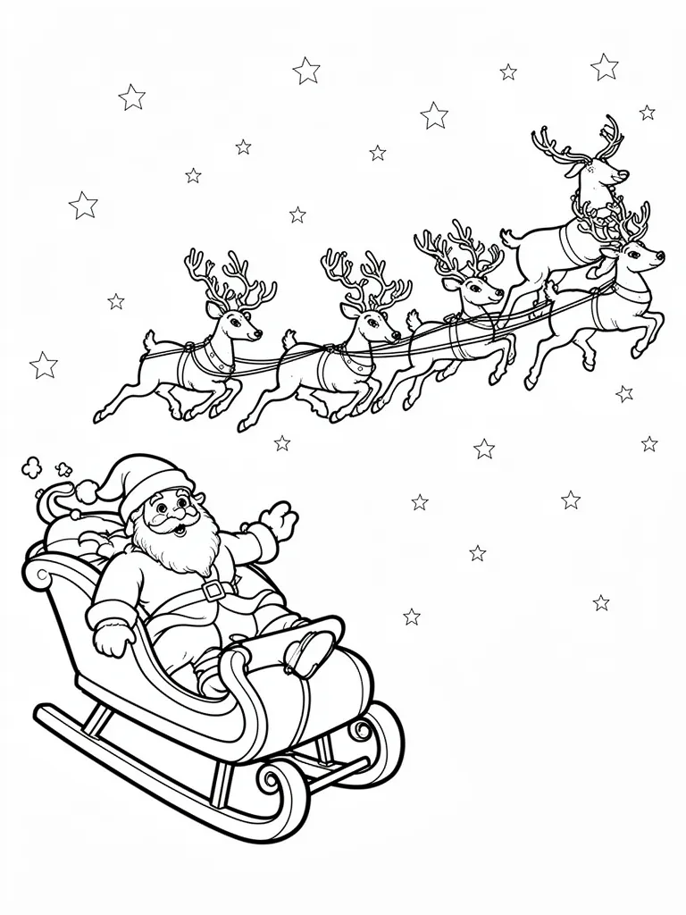 Coloriage traineau pere noel – coloriage à imprimer gratuit