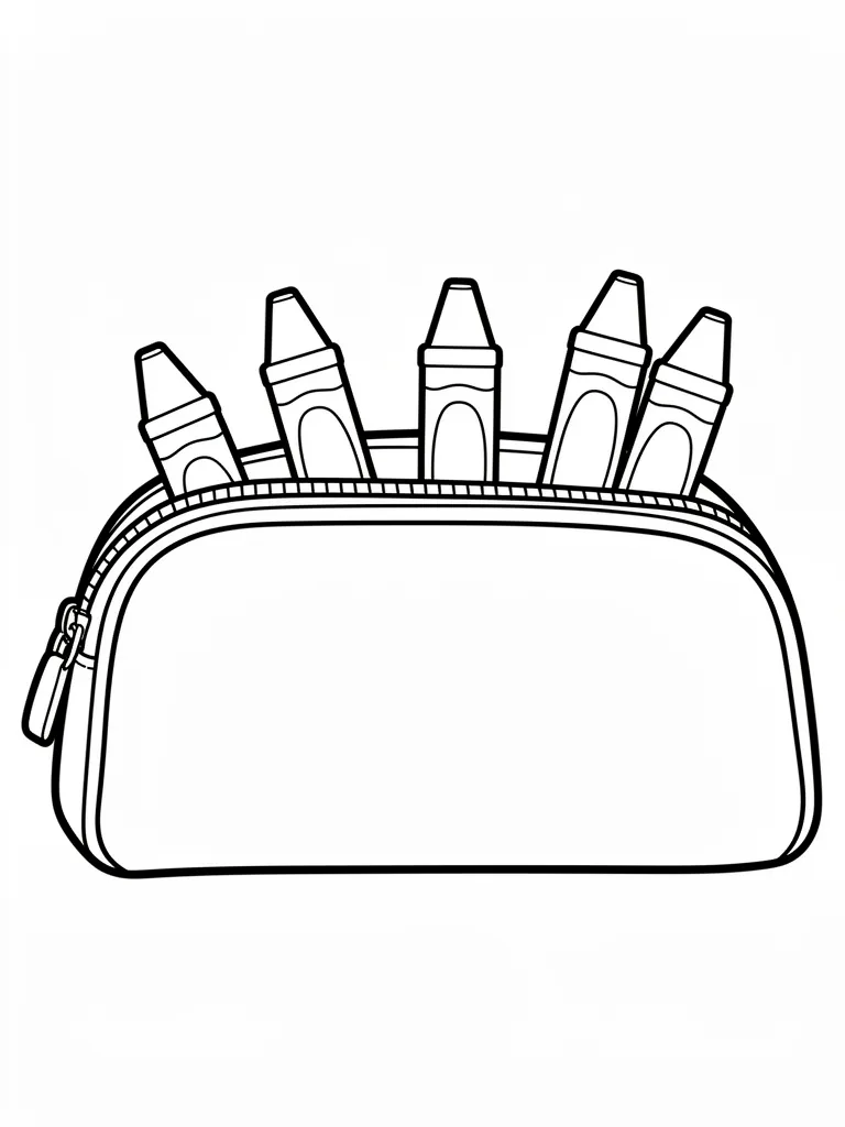 Coloriage Trousse et crayons – coloriage à imprimer gratuit