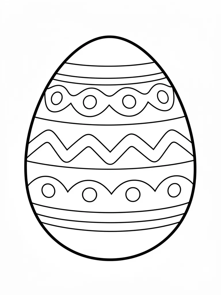 Coloriage Œuf de Pâques décoré à imprimer