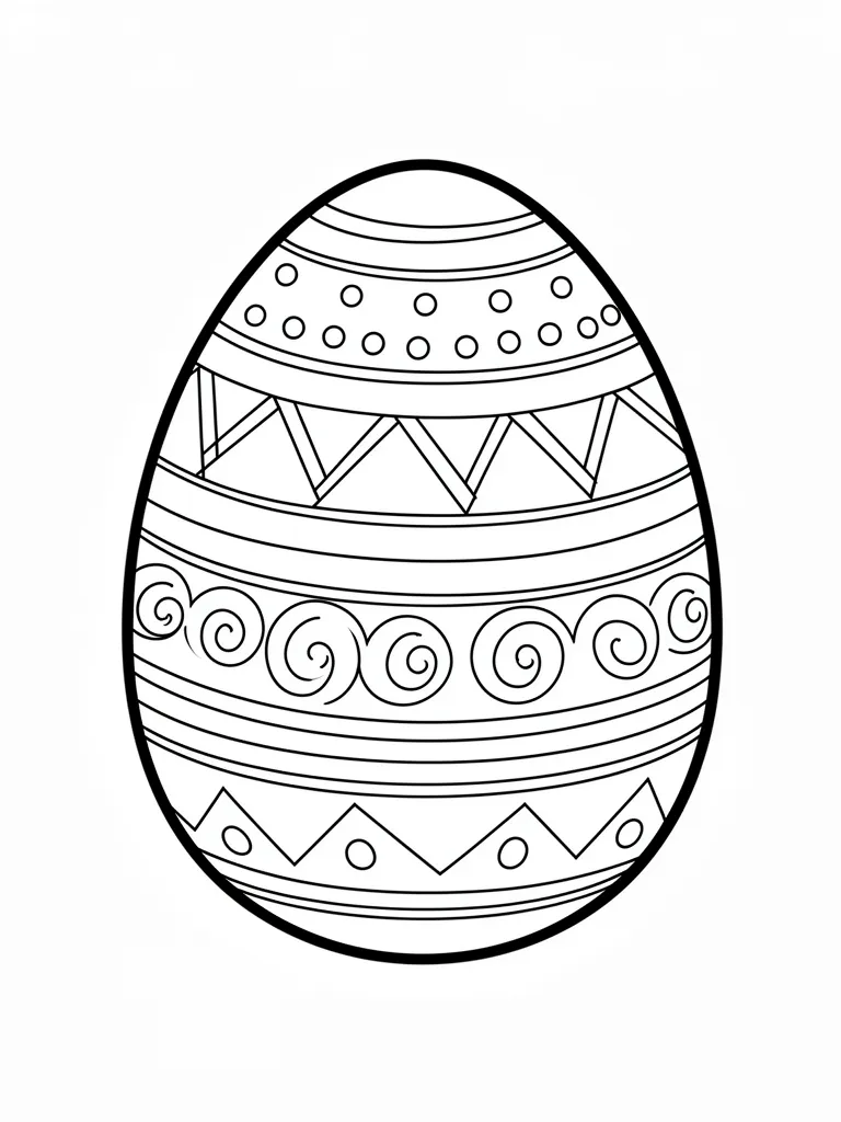 Coloriage Œuf de Pâques décoré détaillé – coloriage à imprimer gratuit