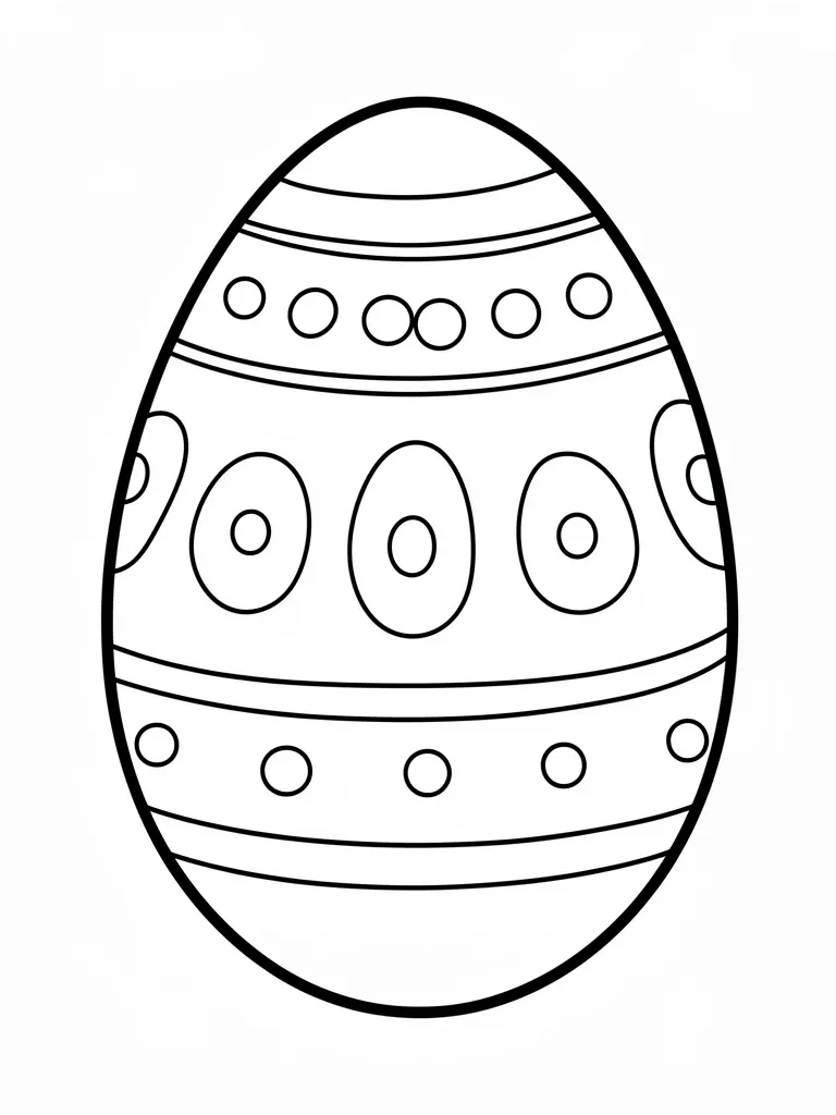 Coloriage Œuf de Pâques décoré facile – coloriage à imprimer gratuit