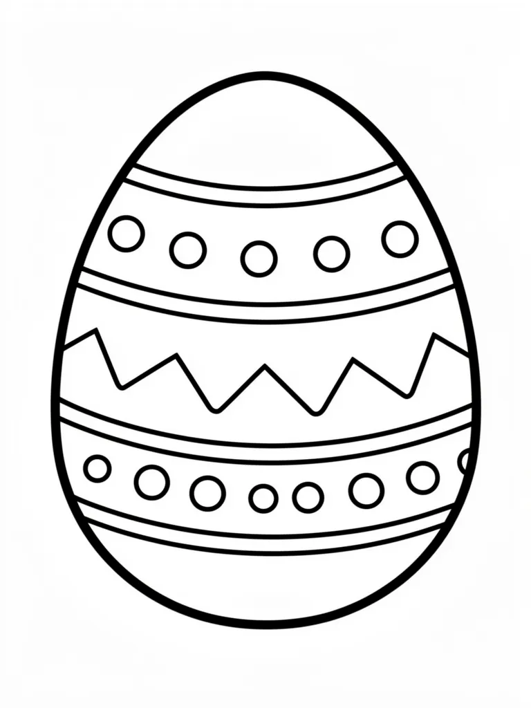 Coloriage Œuf de Pâques décoré pour maternelle – coloriage à imprimer gratuit
