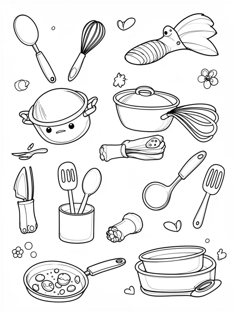 Coloriage ustensiles de cuisine – coloriage à imprimer gratuit