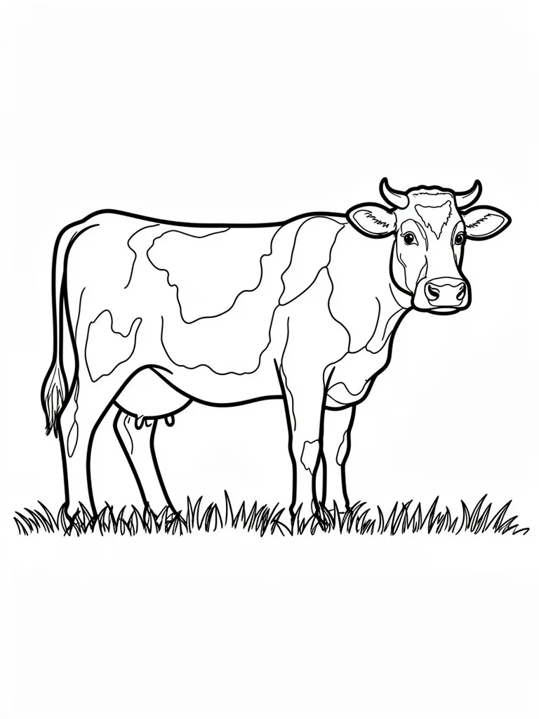Coloriage Vache dans le pré détaillé – coloriage à imprimer gratuit