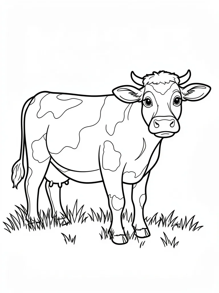 Coloriage Vache dans le pré à imprimer