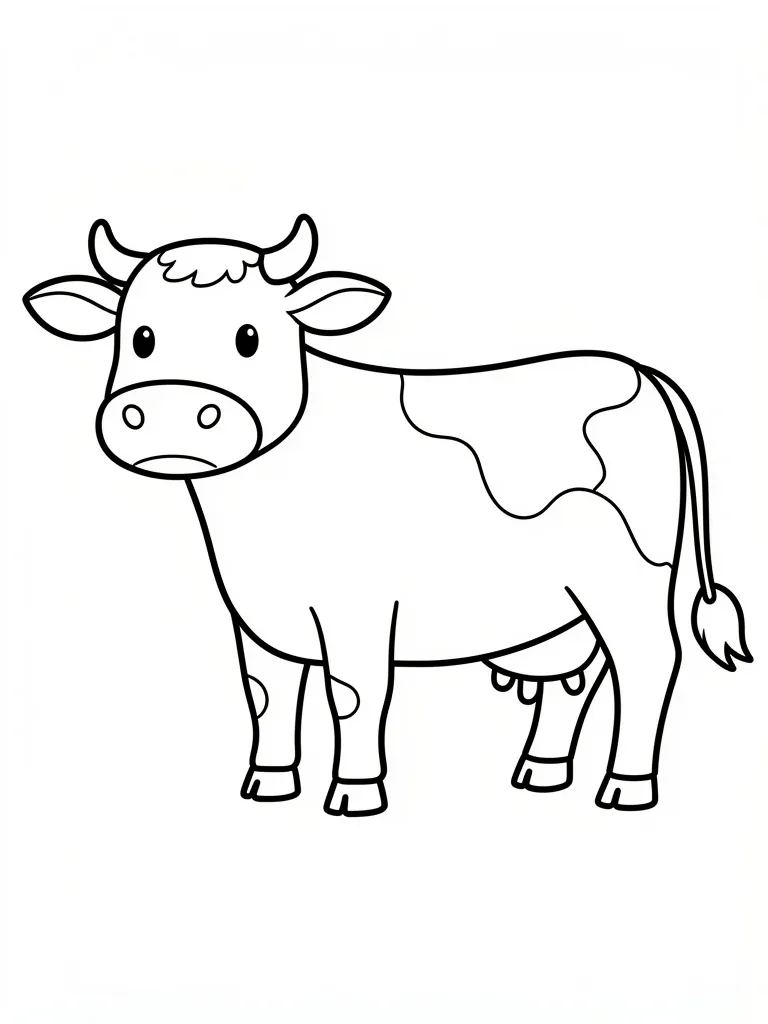 Coloriage Vache facile à colorier – coloriage à imprimer gratuit