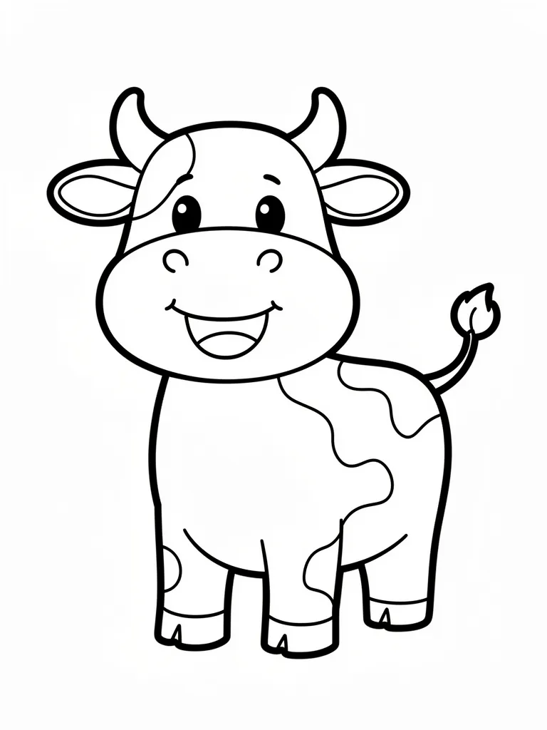Coloriage Vache heureux à imprimer