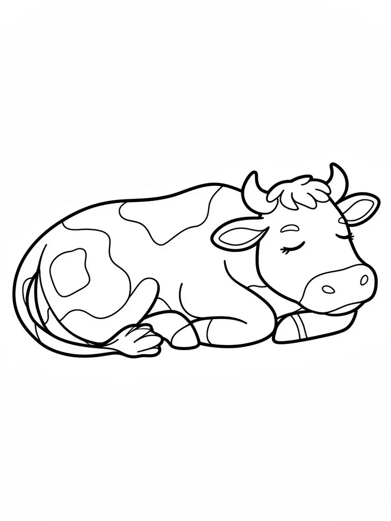 Coloriage Vache qui dort – coloriage à imprimer gratuit