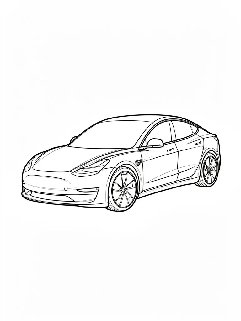 Coloriage Voiture électrique moderne – coloriage à imprimer gratuit