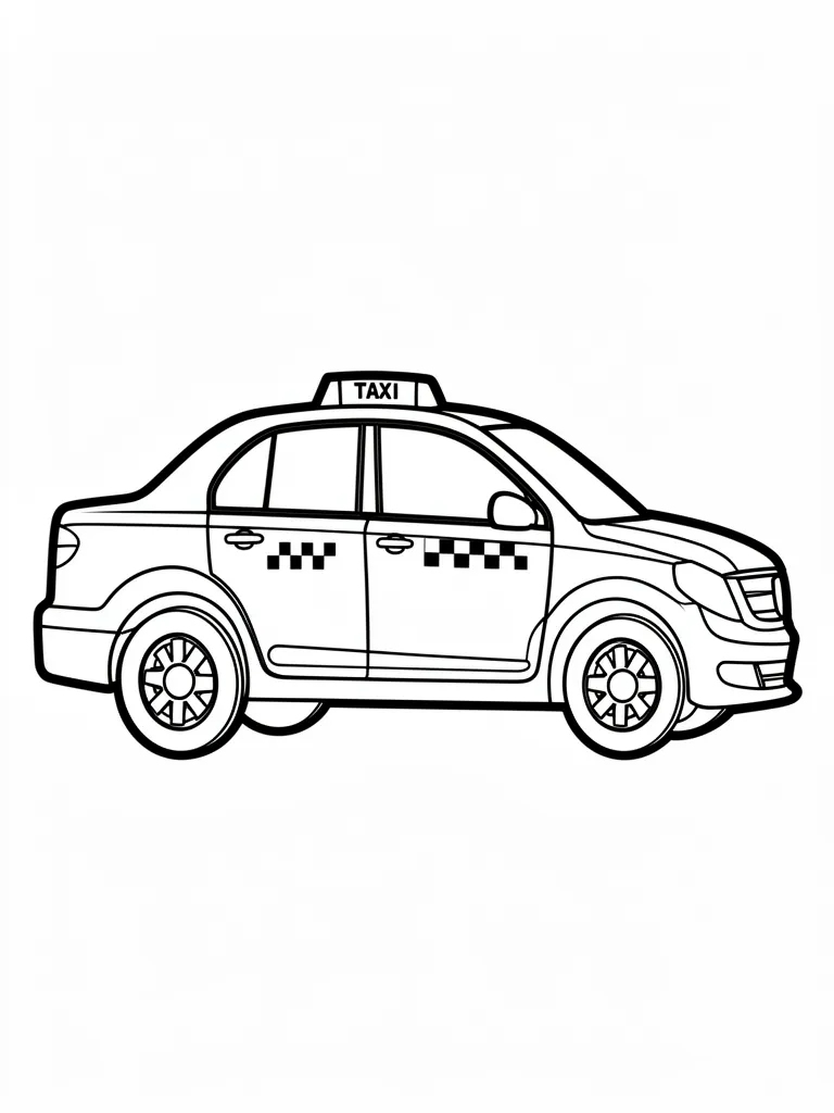 Coloriage Voiture taxi – coloriage à imprimer gratuit
