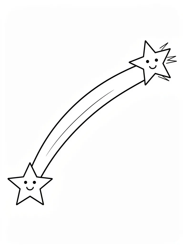 Coloriage Comète avec une longue queue lumineuse à imprimer
