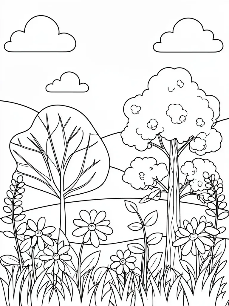 Coloriage Dessin nature à imprimer