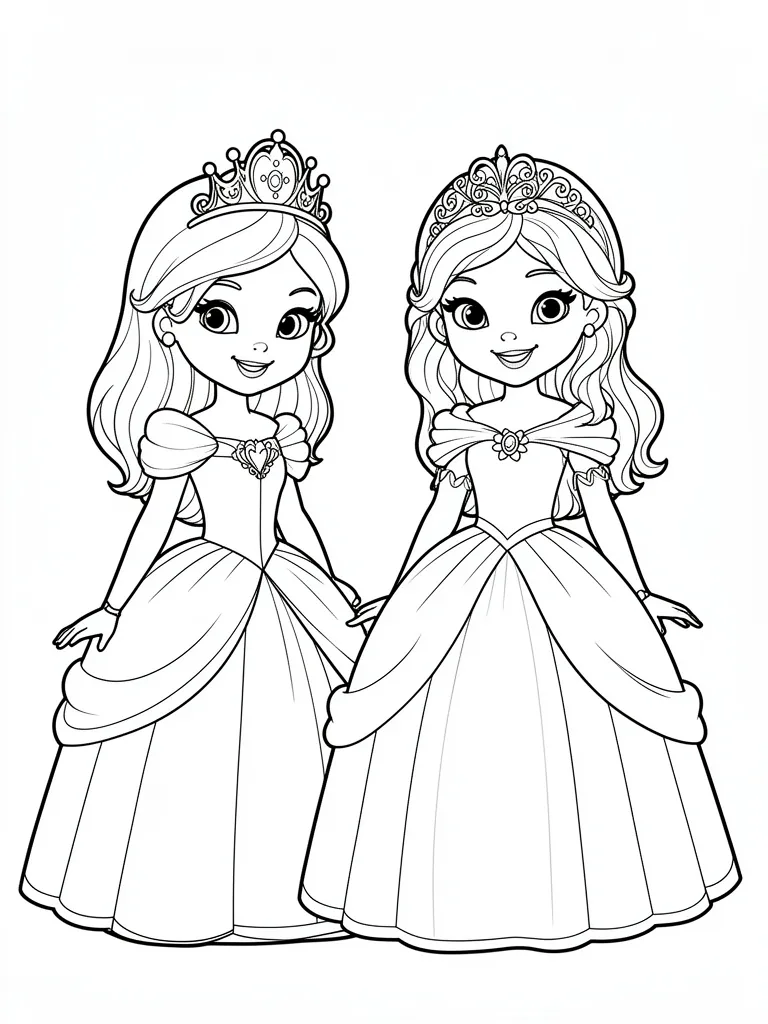 Coloriage Dessin princesses à imprimer