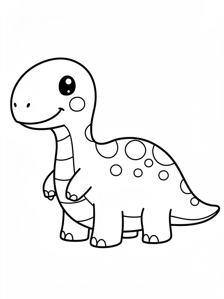 Coloriage Dinosaures mignon à imprimer