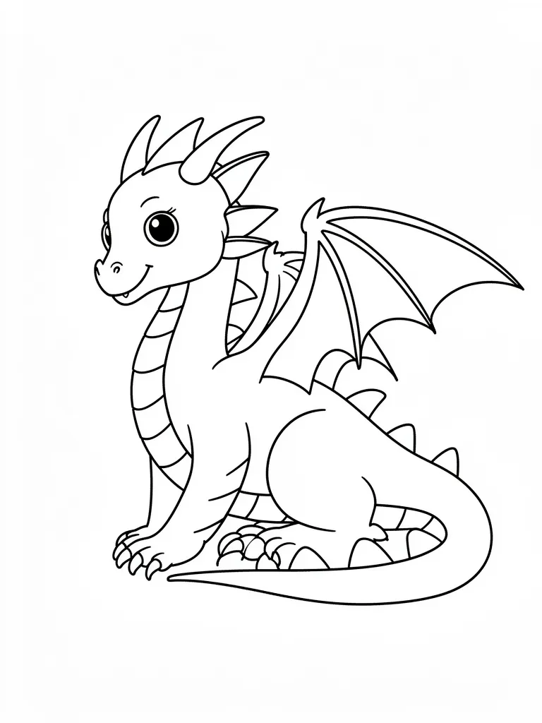 Coloriage Dragons facile à imprimer