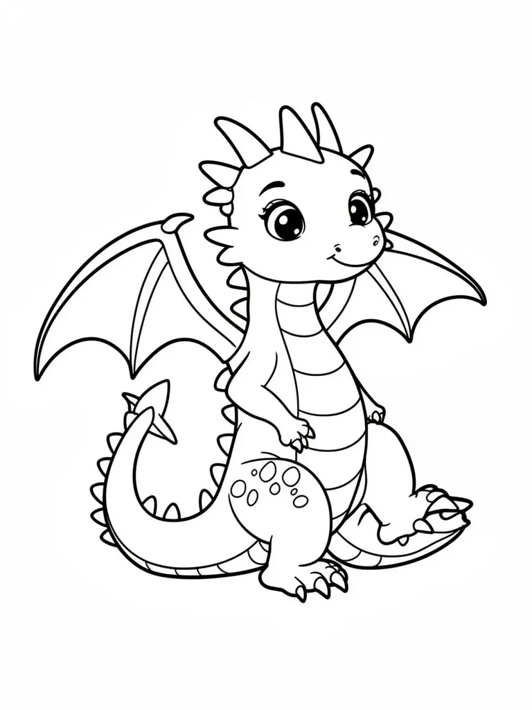 Coloriage Dragons mignon à imprimer