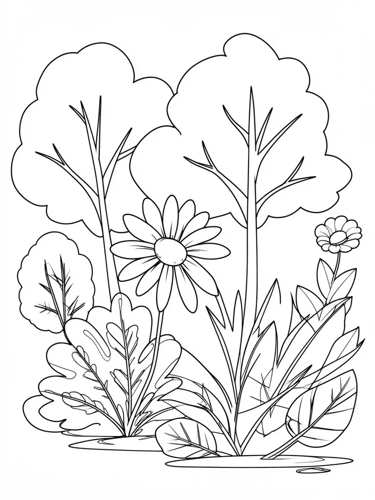Coloriage Nature facile à imprimer