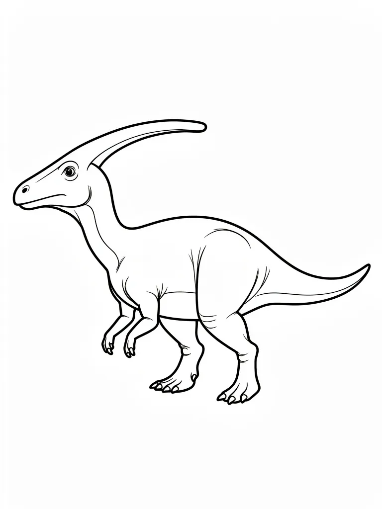 Coloriage Parasaurolophus avec sa crête en forme de trompette à imprimer
