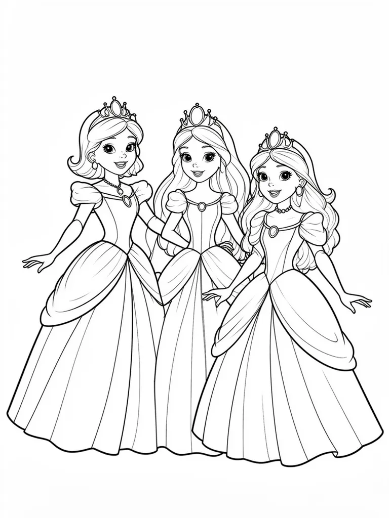 Coloriage Princesses facile à imprimer