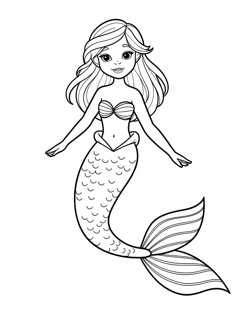 Coloriage Sirènes facile à imprimer