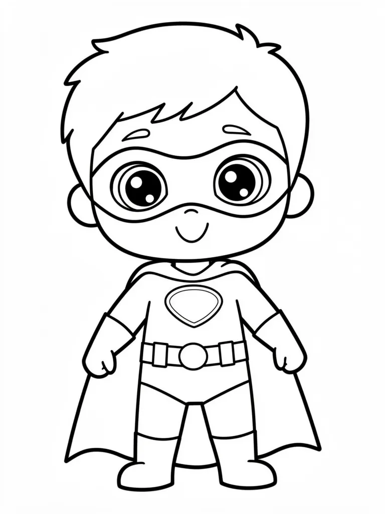 Coloriage Super-héros mignon à imprimer