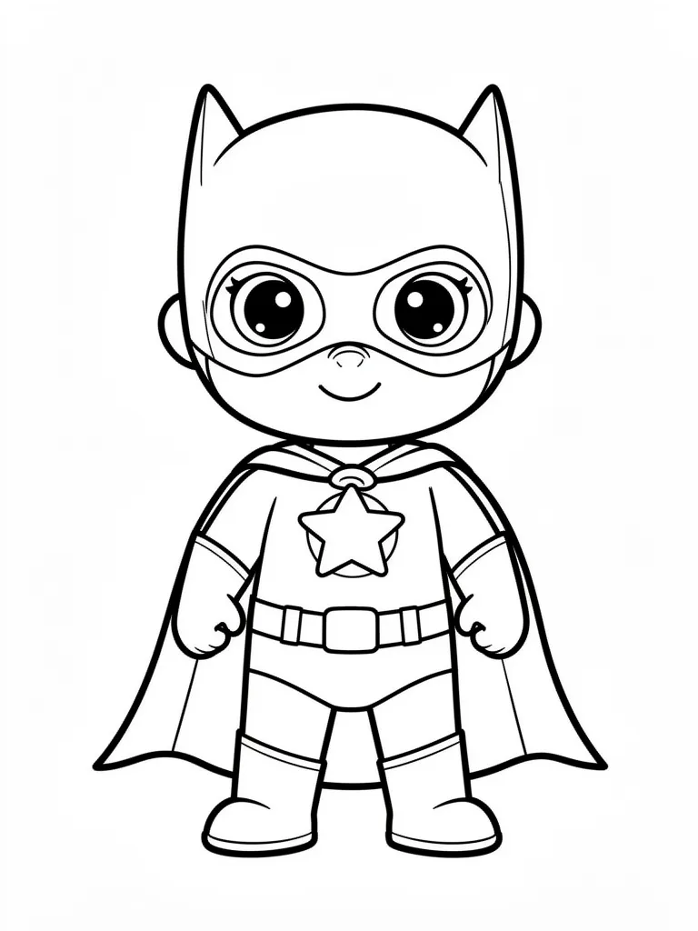 Coloriage Super-héros mignon à imprimer
