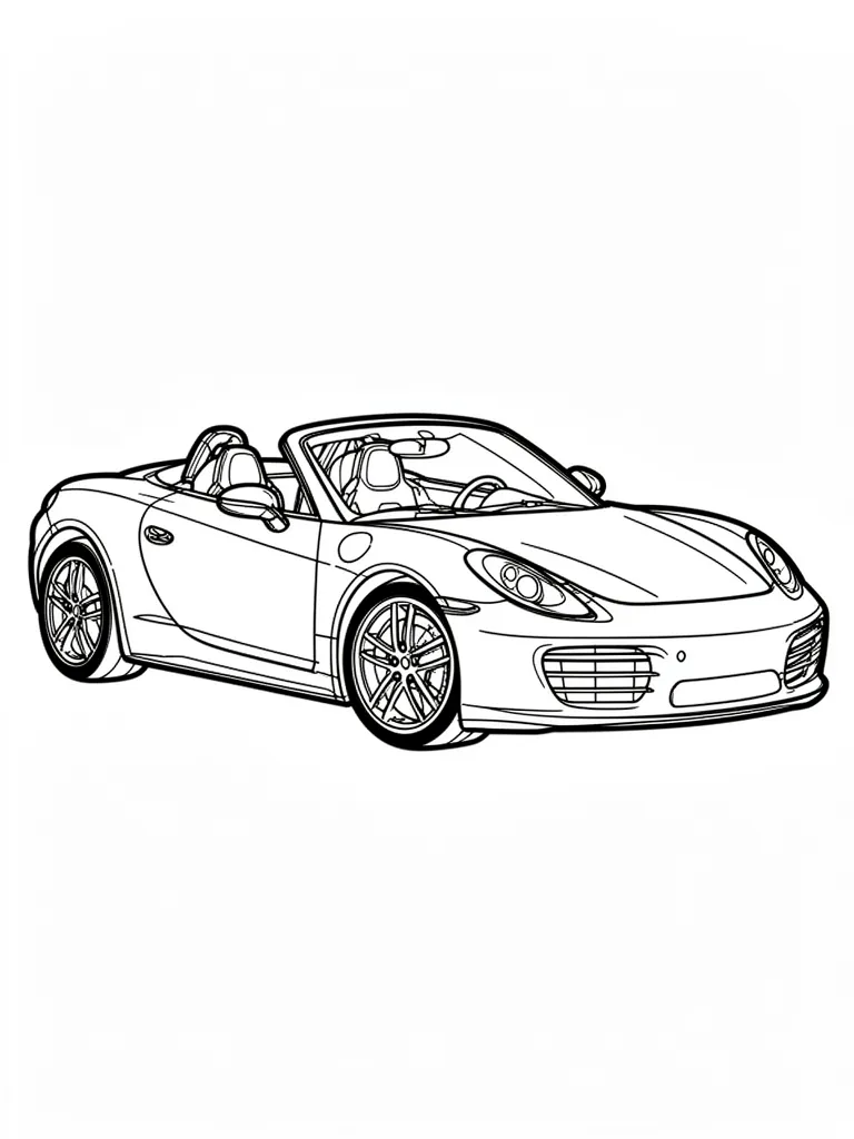 Coloriage Voiture de sport rouge décapotable à imprimer